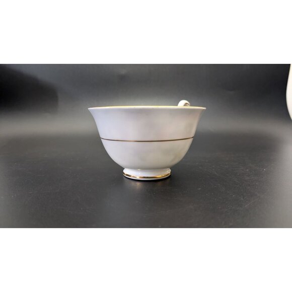 Taylor & Kent Bone China Teacup England Art Deco Floral Gold Trim Vintage - Picture 9 of 13
